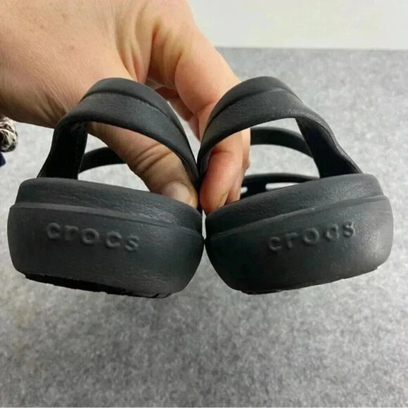 CROCS Shayna Mary Jane Slip On Black Flats Child Size 12 - Picture 6 of 10